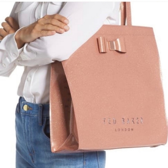 NEW TED BAKER LONDON Large Sizzcon Glitter Tote Bag Purse Glam Designer Summer - Picture 13 of 15